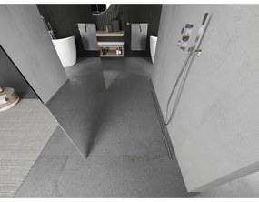 Mexen Kioto, priechodná sprchová zástena 100 x 200 cm, 8mm sklo vzor zrkadlo, 2x chrómová stabilizačná rozpera, 800-100-002-01-50