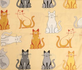 Bavlnené obliečky CHROMA CATS krémové Rozmer obliečky: 70 x 90 cm | 140 x 200 cm