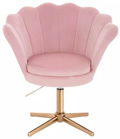 LuxuryForm DESIGN Kreslo FREY VELUR na zlatom kríži - ružové
