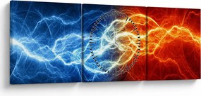 Obraz elektrického napätia (s hodinami) (90x30 cm)