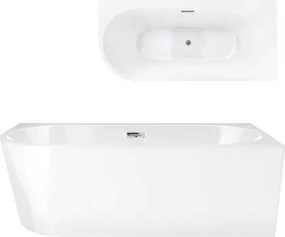 Rohová vaňa Corsan Intero 150 x 74 Montáž pravá Korok klik-klak Chróm