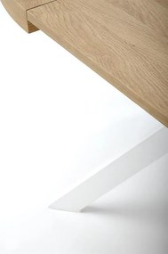 Rozkladací jedálenský stôl 100-250 cm Pepeera (biela + zlatá) (pre 6 8 osôb). Vlastná spoľahlivá doprava až k Vám domov. 1049334