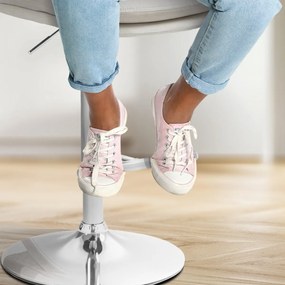 Barová stolička Damar - zamat, chróm rám - krémová