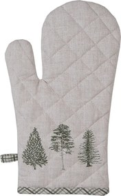 Béžová bavlnená chňapka - rukavice so stromčekmi Natural Pine Trees - 18*30 cm