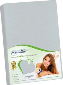Bellatex Jersey prestieradlo Kamilka stredne sivá, 90 x 200 cm