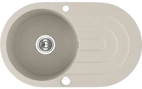 Laveo Dafne, 1-komorový granitový drez 780x470x204 mm, béžová, LAV-SBD_481T