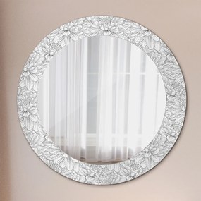Okrúhle ozdobné zrkadlo Kvety lotos fi 60 cm