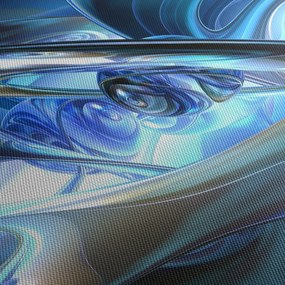 Obraz modrých fraktálov (120x50 cm)