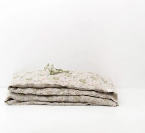 Detské béžové ľanové obliečky Linen Tales Botany, 140 x 200 cm