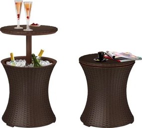 Bar Keter® COOL BAR RATTAN, hnedý, multifunkčný, záhradný stôl, okrúhly ()