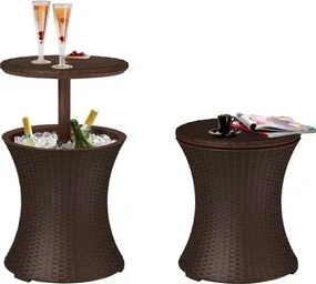 Bar Keter® COOL BAR RATTAN, hnedý, multifunkčný, záhradný stôl, okrúhly ()
