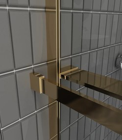 Erga Paris, sprchová zástena Walk-In 80x200 cm, 8mm šedé sklo, zlatý lesklý profil, ERG-V02-PARIS-080x200-GR-GD