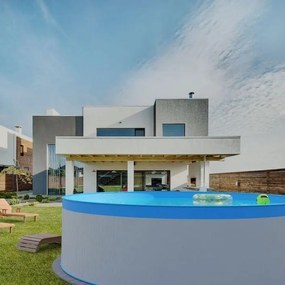 Bazén Planet Pool oceľový 3,5 x 0,9 m Biela/Modrá + skimmer