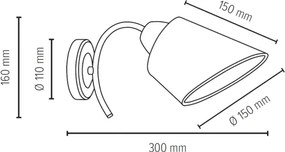 Spot-Light 8341128 - Nástenné svietidlo METTE 1xE27/40W/230V
