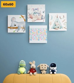 Set obrazov pre deti v nádherných farbách - 4x 40x40