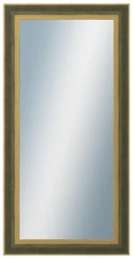 DANTIK - Zrkadlo v rámu, rozmer s rámom 50x100 cm z lišty ZVRATNÁ zelenozlatá plast (3070)