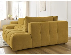 Rozkladacia/s úložným priestorom rohová pohovka v horčicovej farbe (pravý roh/do tvaru "U") Fuji – Bobochic Paris