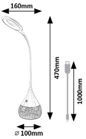 Rabalux 74248 - LED RGB Stmievateľná stolná lampa VIVTER LED/4W/230V biela