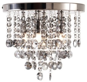 Klasické stropné svietidlo čierne s dymovým sklom - Medusa