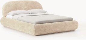 Čalúnená posteľ s úložným priestorom z plyšového buklé Alba