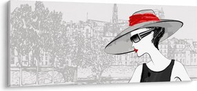 Obraz - Dáma v meste (120x50 cm)