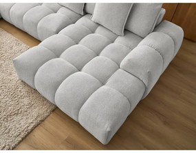 Svetlosivá ženilková rozkladacia/s úložným priestorom rohová pohovka (ľavý roh/do tvaru "U") Everest – Bobochic Paris