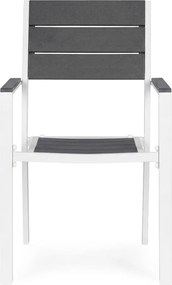 MultiGarden Sada 2 záhradných stoličiek - oceľ HDPE sivá biela MultiGarden