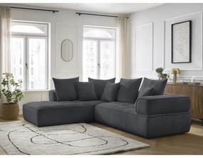 Tmavosivá ženilková rohová pohovka (ľavý roh/do L) Whesley – Bobochic Paris
