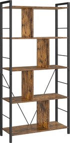 XXXLutz REGÁL, čierna, hnedá, uhlíková oceľ, 74/150/30 cm Boxxx - Online Only obývacie izby - 002543007005