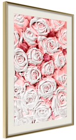 Artgeist Plagát - White Roses [Poster] Veľkosť: 40x60, Verzia: Zlatý rám s passe-partout