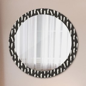 Okrúhle ozdobné zrkadlo Perie fi 80 cm