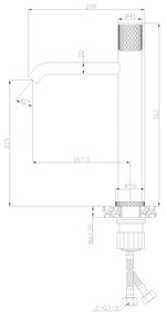 Invena Moonlight, vysoká umývadlová batéria h-312, čierna-ružové zlato, INV-BU-77-W14-V