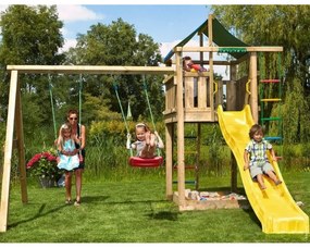 Ihrisko Jungle Lodge so šmykľavkou a modulom 2-Swing Frame 2.0