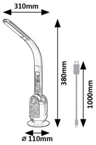 Rabalux 74231 - LED RGB Stmievateľná stolná lampa FIGEN LED/5W/230V biela