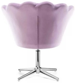 LuxuryForm DESIGN Kreslo FREY VELUR na striebornom kríži - levanduľa