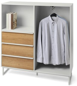 Komoda »LEEG« s 3 zásuvkami a tyčou na oblečenie