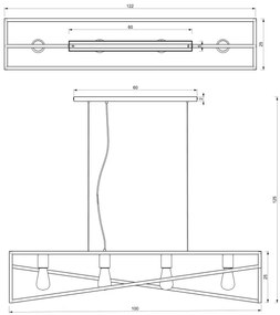 Luster na lanku GOTE 4xE27/60W/230V
