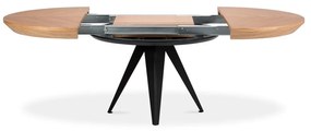 Rozkladací stôl s čiernymi kovovými nohami Windsor &amp; Co Sofas Magnus, ø 120 cm