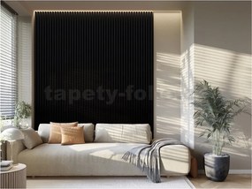 Akustické dekoračné panely MAXI, čierny mat 3D lamely na filcovom podklade, rozmer 270 x 17,7 cm, IMPOL TRADE