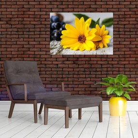 Obraz žltej kvetiny (90x60 cm)