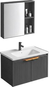 Rea Mario, súprava kúpeľňového nábytku s umývadlom 60cm, šedá matná, REA-M0006