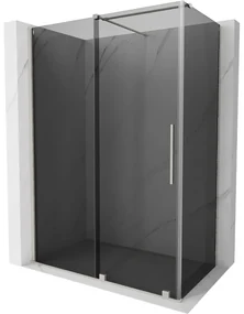 Mexen Velar, sprchový kút s posuvnými dverami 150 x 85 cm, 8mm šedé sklo, brúsená oceľ, 871-150-085-41-97
