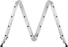 Hliníkový skladací rebrík 3,6 m, 4 dielny, 6 priečok, 150 kg
