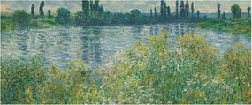 Obraz - Claude Monet, Banks of the Seine, reprodukcia (120x50 cm)