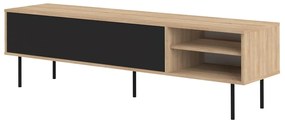 TV stolík v dekore duba v čierno-prírodnej farbe 165x40 cm Ampère – TemaHome