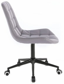 LuxuryForm DESIGN Stolička PARIS na čiernej podstave s kolieskami - šedá
