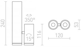 RED - Design Rendl - R12499 - LED Bodové svietidlo BOGARD 2xLED/5W/230V