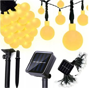LED solárny dekoračný reťazec 50xLED/8 funkcií 500 mAh 9,5 m IP67 teplá biela