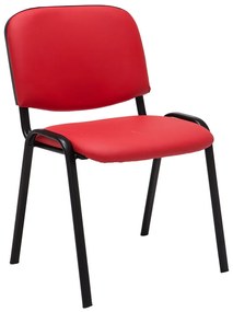 4x Stohovateľná konferenčná stolička Ken koženka - Červená