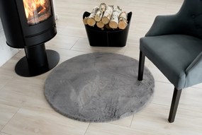 Kusový koberec Zajko kruh šedý